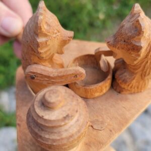 Handmade Old Fashioned Wooden Game Two Bears Eating Honey Magaw Studios