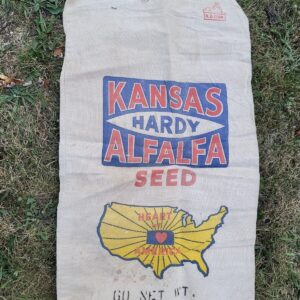 Vintage KANSAS HARDY ALFALFA Seed Sack, Farm, Country, Cabin Decor
