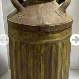 Antique Ellisco 5 Gallon Liquid Oil Can Embossed Galvanized Vintage   Barn Find