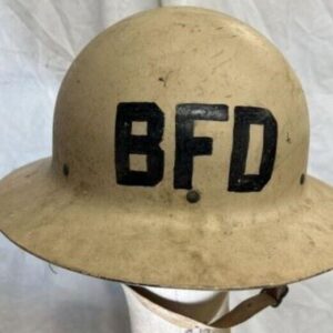 VINTAGE BOSTON Metal FIRE DEPARTMENT SHIELD HELMET FIREMAN FD DEPARTMENT US GOV