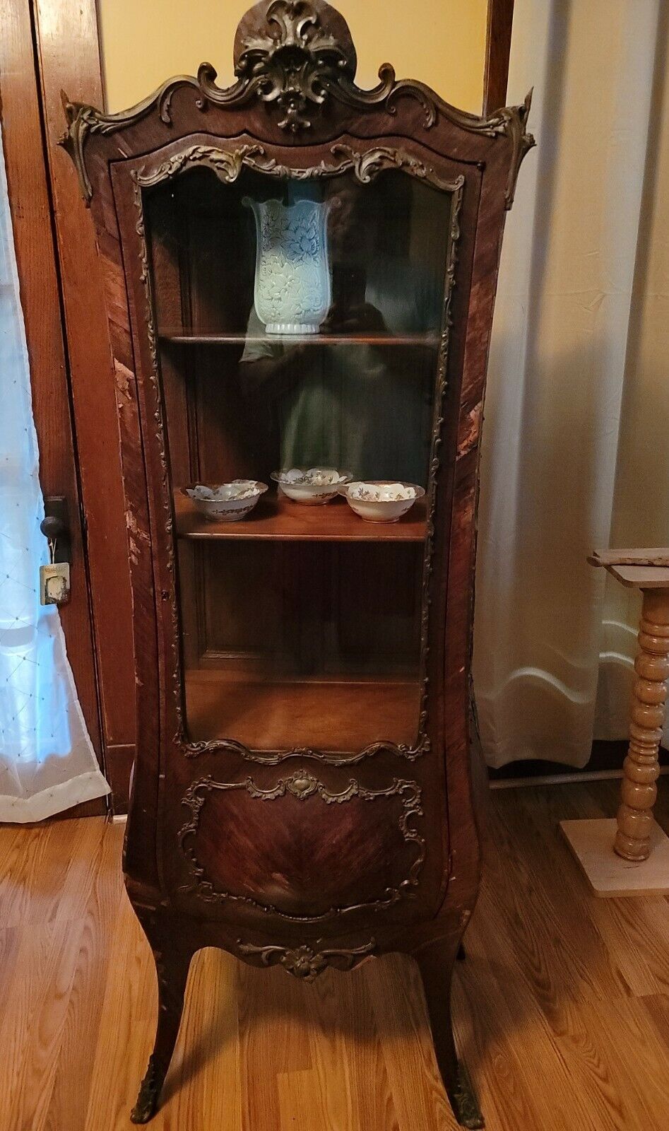 Rare Antique Louis XV Ormolu Display Cabinet 1850s Cool Collectable Gorgeous