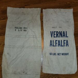 Vintage Seed Feed Sacks Cotton Hemp Alfalfa Rye Indiana 1950s Barn Find