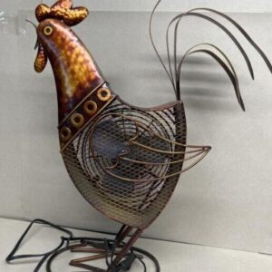 Vintage Rooster Chicken Electric Fan Sculpture Farmhouse Farm Brutalist Art
