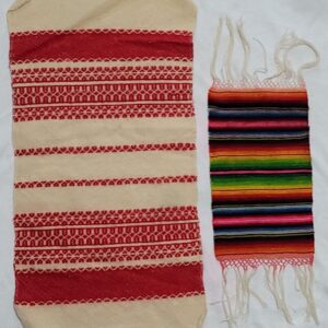 Vintage Woven Wool Southwestern Navajo Style Area Rug Fringes Salesman Samples
