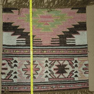 Vintage Woven Wool Southwestern Style Rug Fringes 24" x 18" Salesman samples