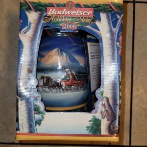 Vintage 2000 Budweiser Stein “Holiday In The Mountains” NEW In Original Box