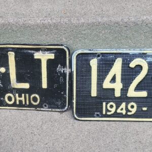 1949 Set Ohio License Plate Pair Ford Chevy Mopar CAR DECOR 142 LT