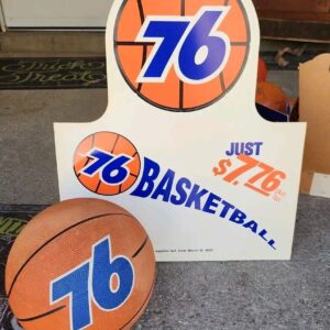Vintage 76 Gasoline Orange Logo Promotional Souvenir Basketball Original Display