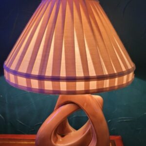 57_adce3e9e-54f7-4d2b-8f7f-394a5d93428e.jpg Mid-Century Modern MCM Artsy Pink Ceramic Table Lamp 23" Tall W/ Shade