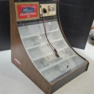 Vintage Eveready Batteries Store Display Battery Tester Tested Working Wood Deco