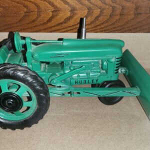 VINTAGE 50S Green  HUBLEY DIECAST TRACTOR W/ Blade WITH STEERING Very Nice