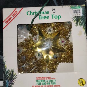 57_bc6de1c6-9b1e-4249-abd9-ff387659ae0b.jpg IOB Vintage Electric Gold & Silver Star Christmas Tree Topper 8" Working Order!