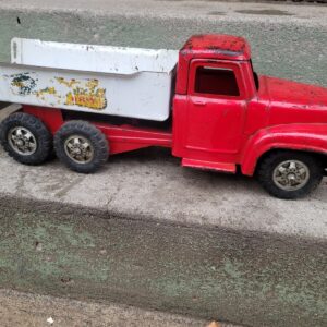 Vintage Buddy L tow truck Pressed Steel Red Tonka Structo Wyandotte