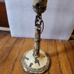 Antique Porcelain Bed Lamps Boudoir Victorian Colonial Cast Iron 12" Art Nouveau