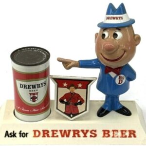 Vintage Authentic Drewrys Big D Vintage Store Display Beer Toy Rare Decor Man