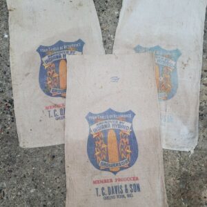 Vintage T.C. Davis & Sons Indiana Certified Cloth Seed Bag Sack Barn find short
