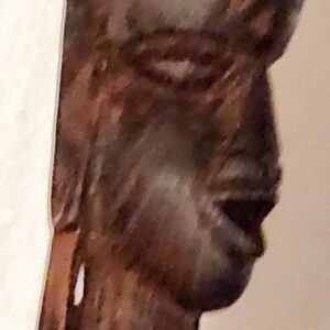 Vtg Funky Carved Wood Mask Long Warrior Wall Art Tribal Cool Tiki Bar Decor 26"