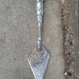 Vintage Art Nouveau Silverplate Pie Cake Server Ornate Etched Italy 12"