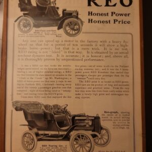 Harvey’s Wallhangers Early 1900s Detroit REO MOTOR CAR COMPANY Advertisement