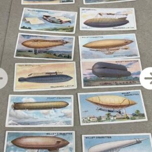 Wills Cigarette cards 1910 Aviation Airship Zeppelin Flying Ship Lot Of 12