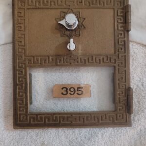 Vintage Brass Post Office Box Door Double-Combination -  Works, Art Deco Nouveau