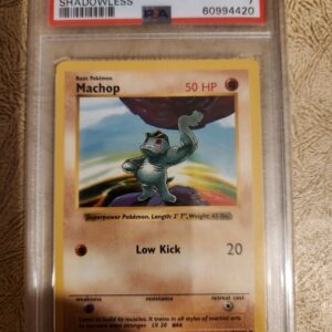 1999 Pokemon MACHOP Base Set Shadowless Common #52 PSA 7 NM
