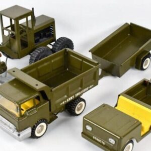STRUCTO 1960’s Structo U. S. Army Engineers Pressed Steel Dump Truck/JEEP & More