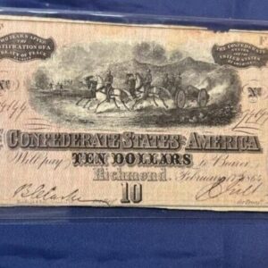 1864 Confederate States of America $5 Banknote  Richmond Virginia