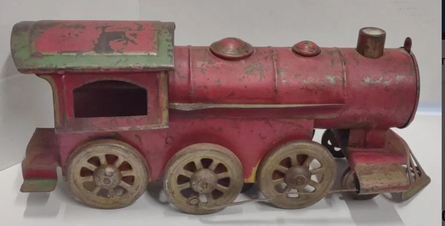 Early 1900s DAYTON Hillclimber HILL CLIMBER Train Steam Engine Friction Toy Red