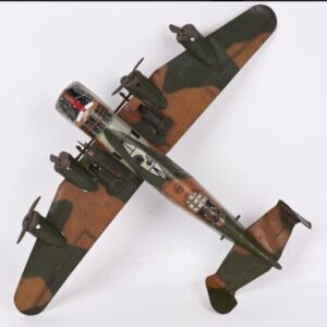 Vintage  Marx Tin Litho Army Military Toy wind-up Airplane Camo.