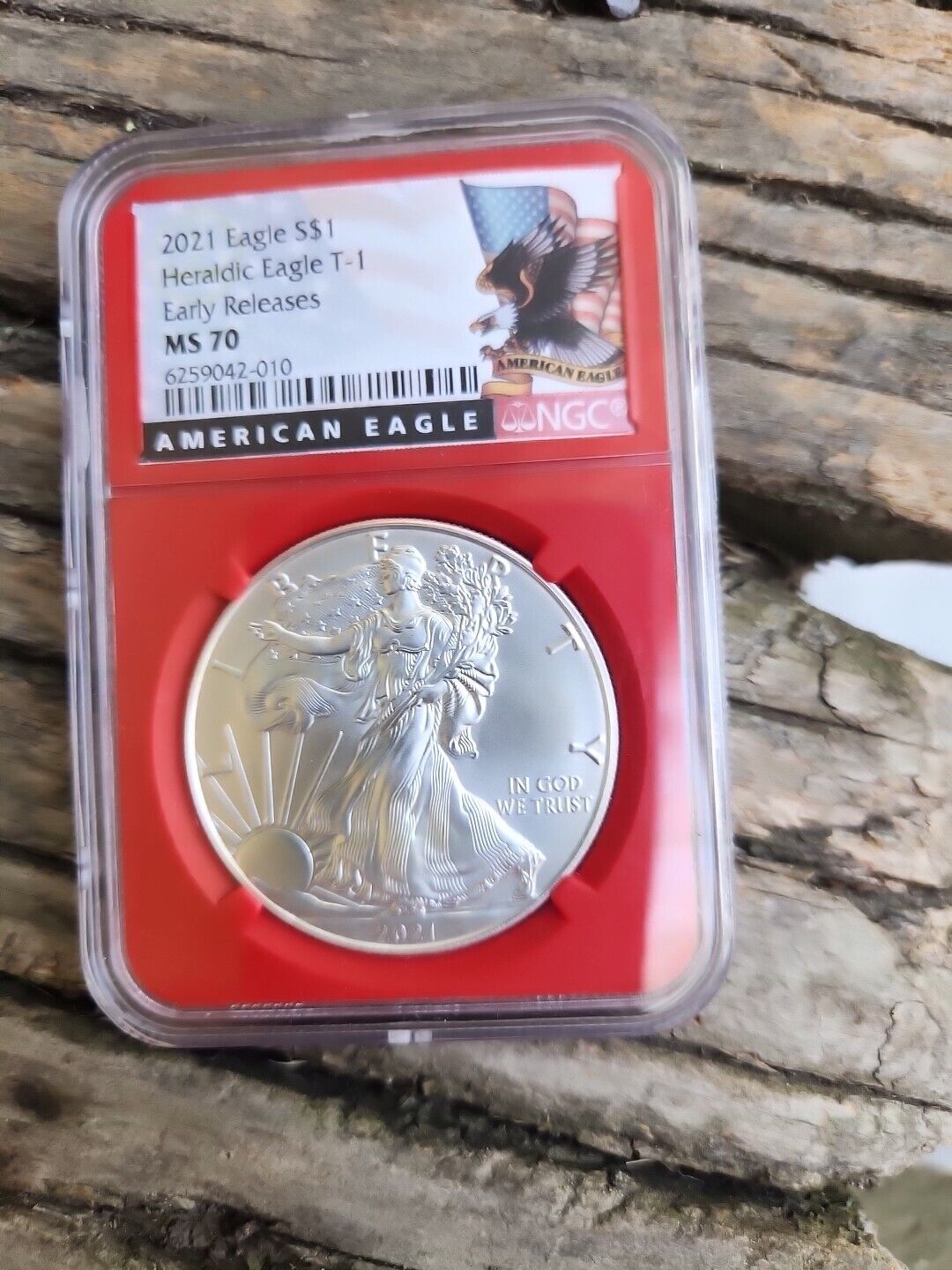 2021 NGC MS-70 HERALDIC EAGLE T-1 Early Release SILVER EAGLE