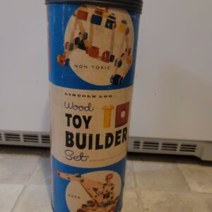 Vintage Lincoln Log WOODEN TOY BUILDER SET Over 31 Pieces