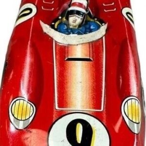 VINTAGE Japanese FRICTION SPEED RACER LARGE 9.5" TIN LITHO Red