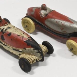 VINTAGE Lot of two Sun Rubber Co. Indy Race Car #3 Toy Black 6.5 inches