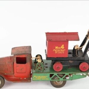 57_fd586f5d-ed68-4e35-9b28-7c7bed0971d6.jpg 1920's Steelcraft Large Pressed Steel FLATBED Truck with Steam Shovel Crane