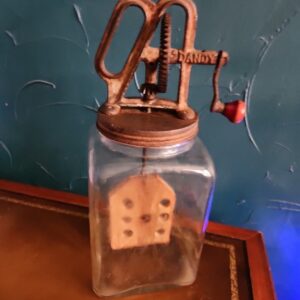 Antique Vintage Dandy Butter Churn Glass Jar Wooden Handle & Paddle 1940’s