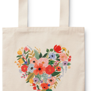 614480485.png Floral Heart Canvas Tote Bag