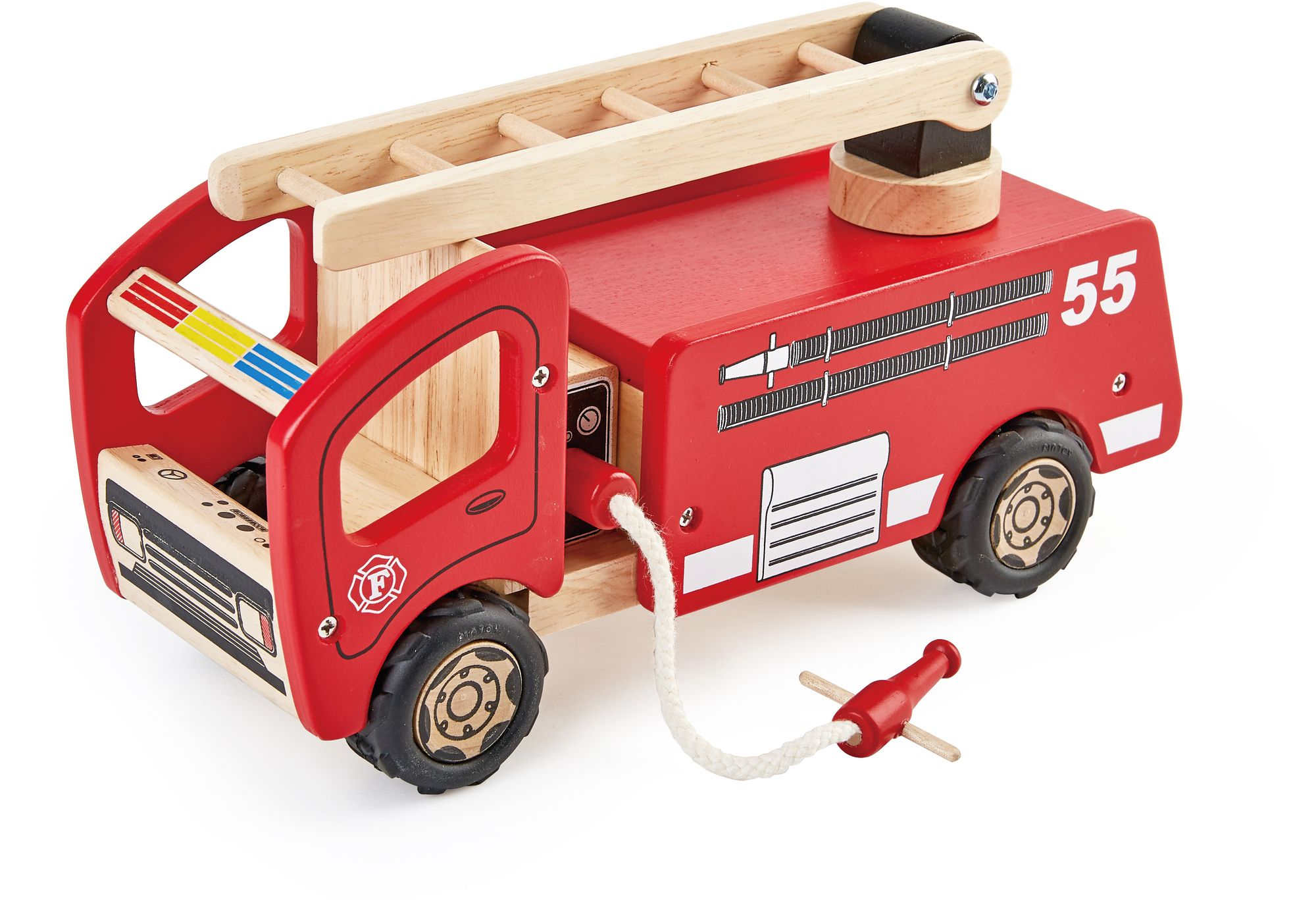 Solid Wood Fire Engine with Raise up ladder