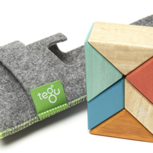 6 Piece Tegu Pocket Pouch Prism Magnetic Wooden Block Set, Sunset