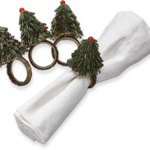 Beaded Tree Napkin Ring, Set of 4