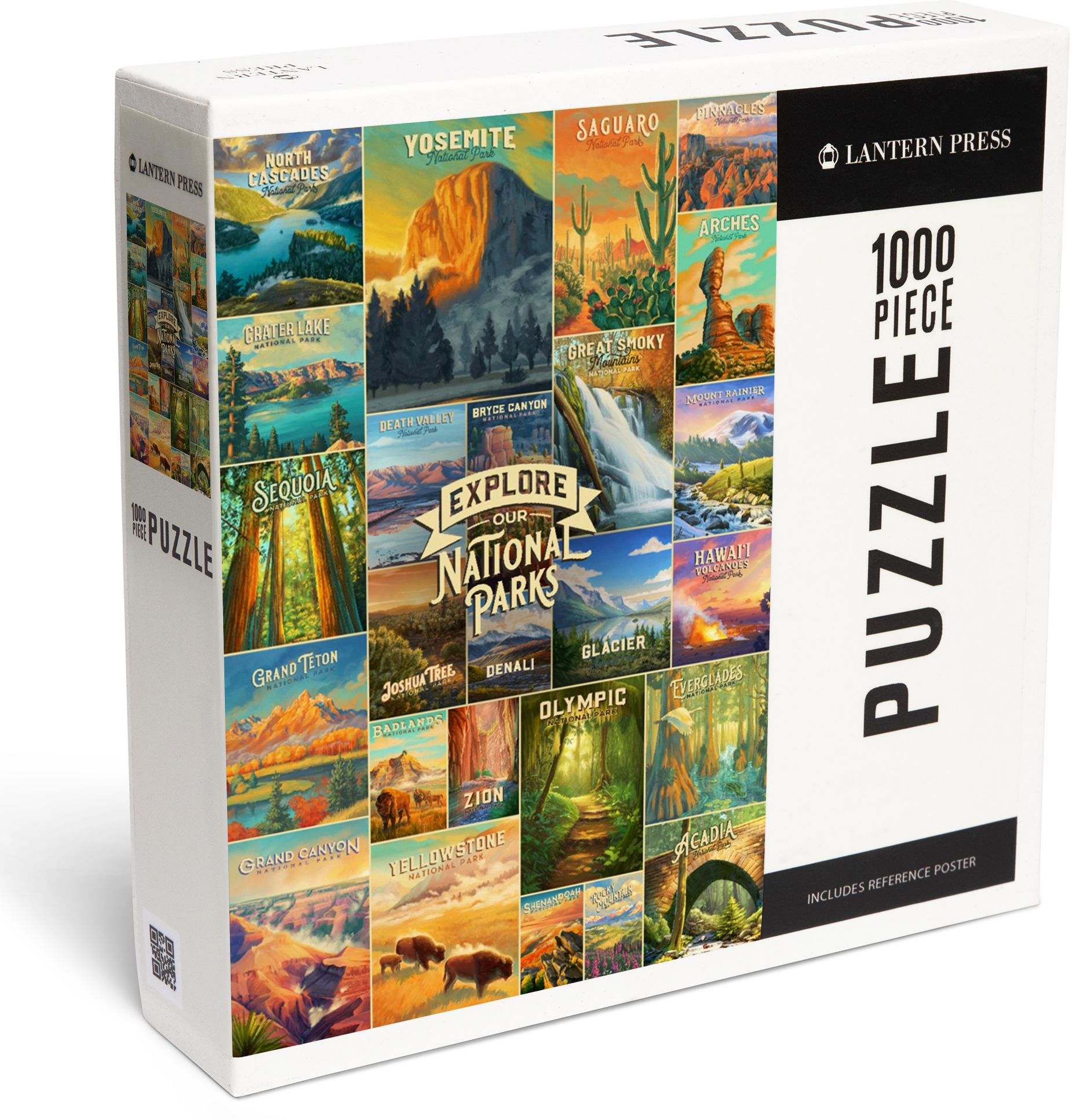 National Parks Oil Painting Collage 1000 Piece Puzzle