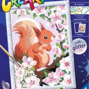 CreArt Paint by Number - Spring Squirrel w/Glitter