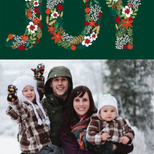 Joy Floral Photo Card