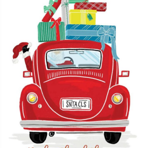 Santa Car with Presents Holiday Card