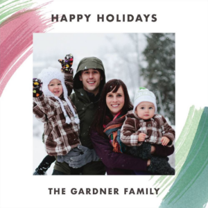 Watercolor Brush Square Photo Card