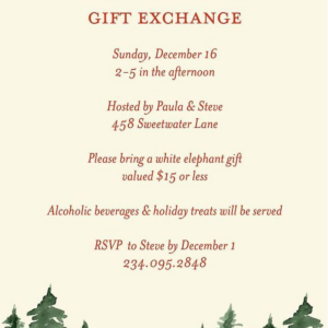 Treeline Holiday Party Invitation