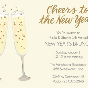 Champagne Glasses Holiday Party Invitation