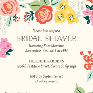 Cottage Rose Bridal Shower Invitation
