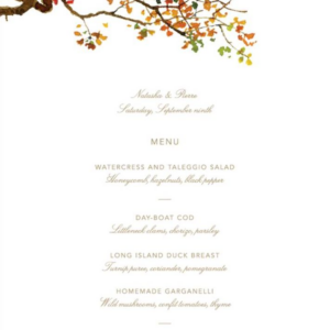 Autumn Boughs Menu