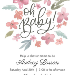 Watercolor Floral Baby Shower Invitation